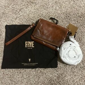 Frye Melissa Crossbody Cognac Stadium Bag